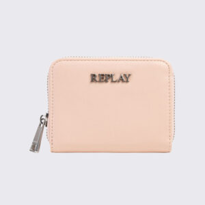 ארנק קטן לנשים בצבע פיץ' בהיר עם סגירת רוכסן FW5342