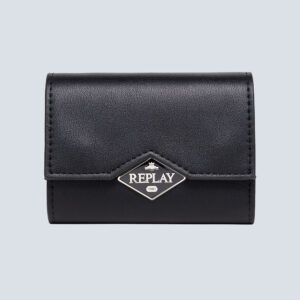 ארנק לנשים בצבע שחור עם לוגו FW5374