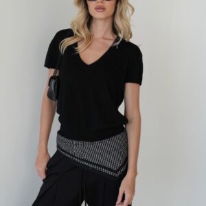 סריג וי LIVE מטפחת שחור ANTIGO