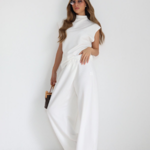 חליפת מכנס אלכסון לבן