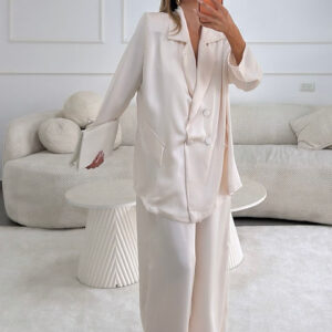 חליפה סאטן ליאן שנהב