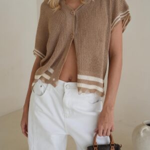 סריג קפוצ׳ון BUTTONS בז׳ ANTIGO