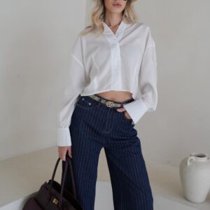 מכופתרת קרופ SOFIA לבן ANTIGO 60192